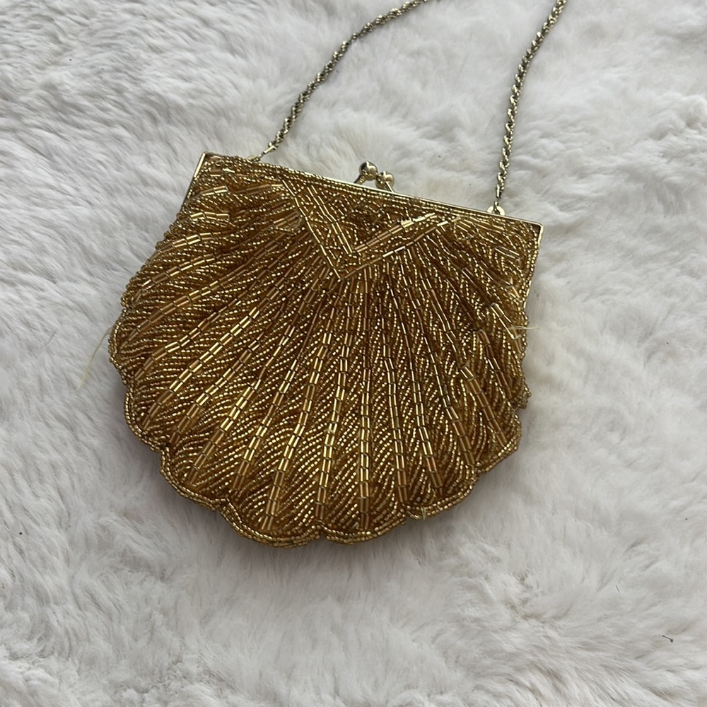 Vintage Gold Beaded Chain purse